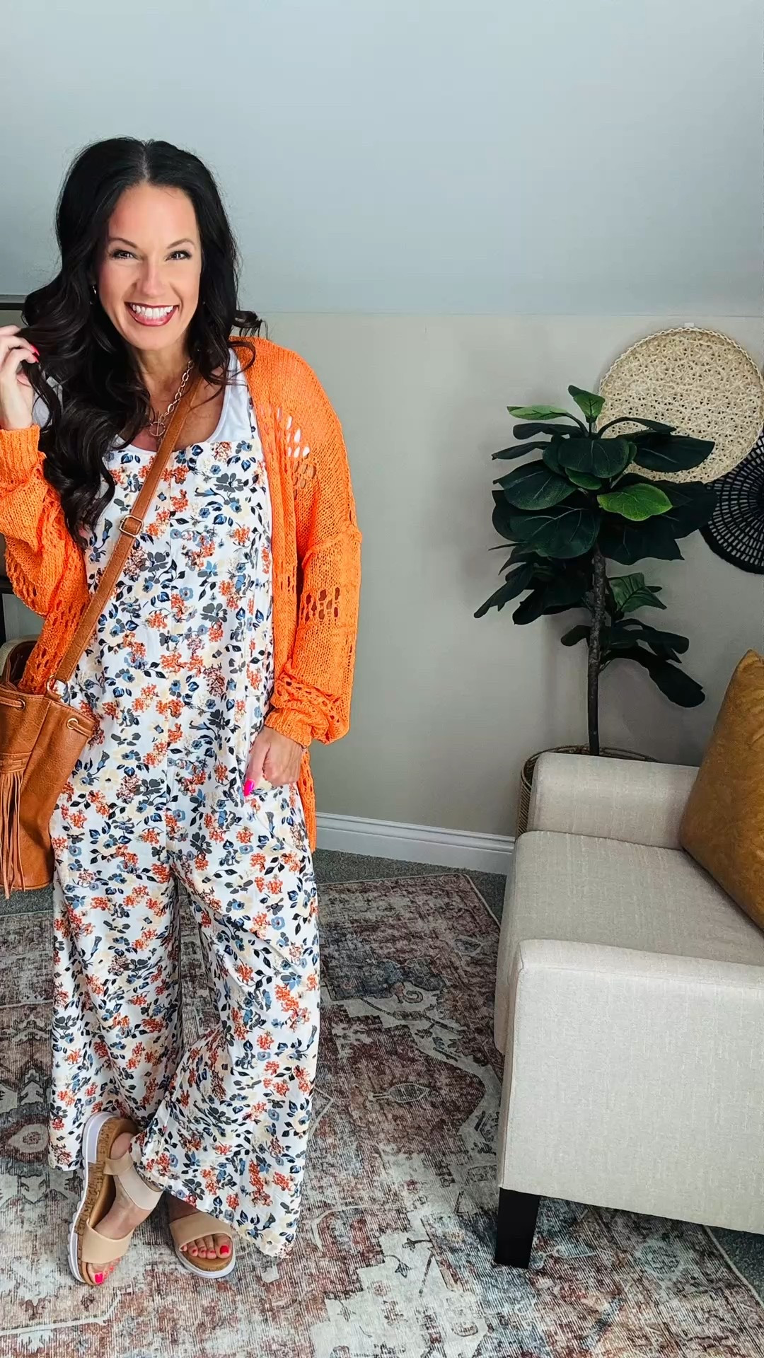 Mafulus Women's Crochet Kimono Cardigan - Boho Oversized Open Front, Lightweight Knit, Long Sleeve, Camel Apricot