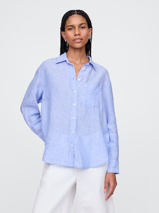 100% Linen Oversized Shirt | Gap (CA)