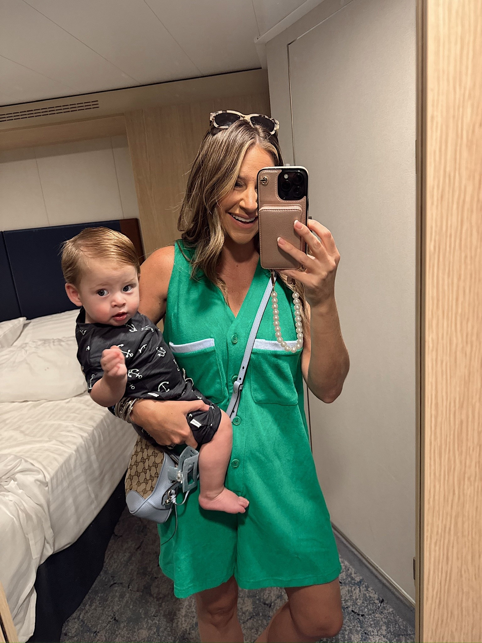 Mommy and me cruise ootds! I’m in a medium terry cloth romper from Tuckernuck, sunglasses and accessories - fits tts. Storms Amazon outfit linked too! 

#LTKBaby #LTKTravel #LTKStyleTip