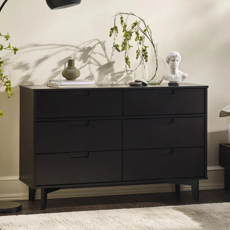 Helmick Solid Wood Groove 6 Drawer Double Dresser | Wayfair North America