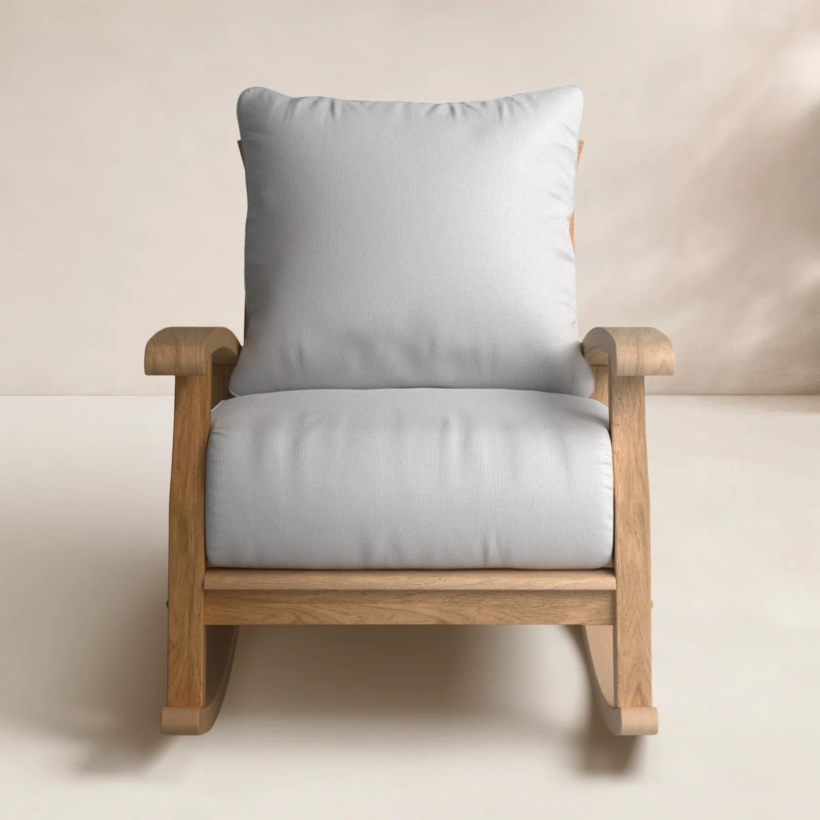 Summerton Teak Outdoor Rocking Chair with Cushions | Wayfair North America