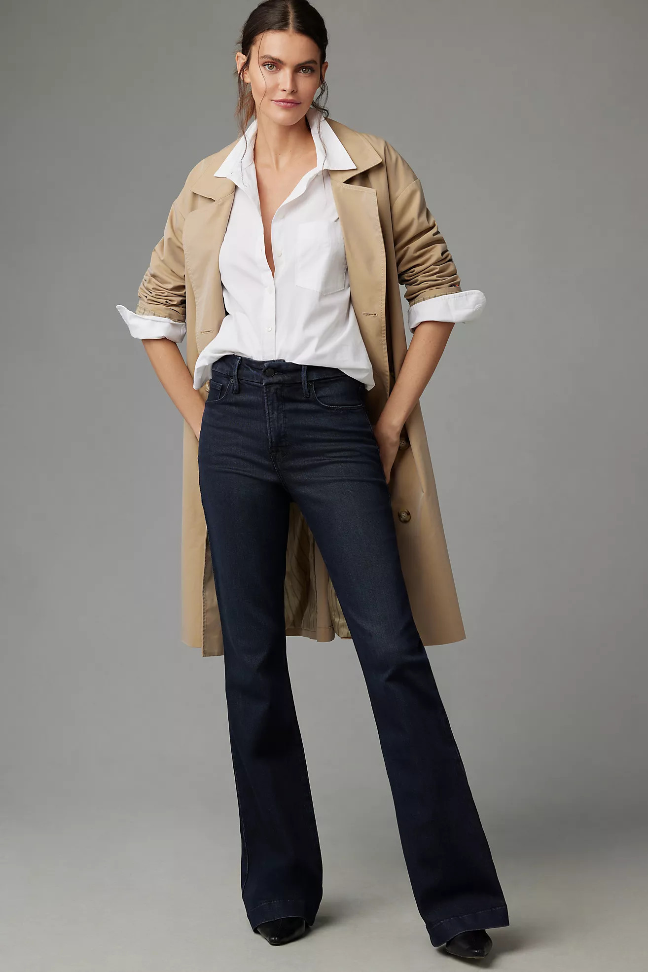 Good American Good Legs High-Rise Flare Jeans | Anthropologie (US)