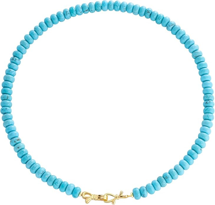 Rainbow Colorful Gemstone Beaded Choker Necklace for Women 14K Gold Bow Birthstone Beads Chokers ... | Amazon (US)