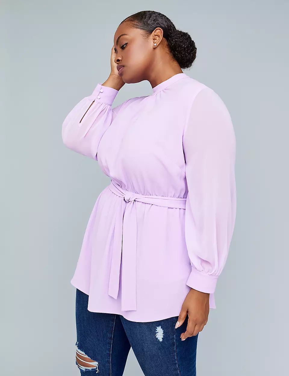 Girl With Curves Belted Tunic - LilacGirl With Curves Belted Tunic - Lilac | Lane Bryant (US)