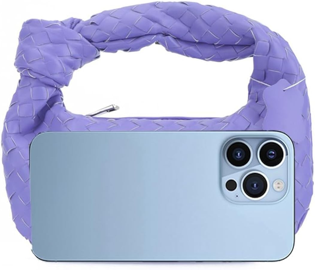 JBB Woven Handbag Bag for Women Leather Shoulder Bags Knotted Purse Soft Mini Hobo Clutch Orange... | Amazon (US)