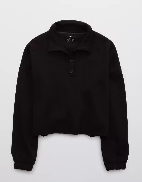 Aerie Fleece-Of-Mind Cropped Polo Sweatshirt | American Eagle Outfitters (US & CA)