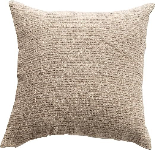 Creative Co-Op Square Brown Striped Woven Cotton & Linen Pillow | Amazon (US)