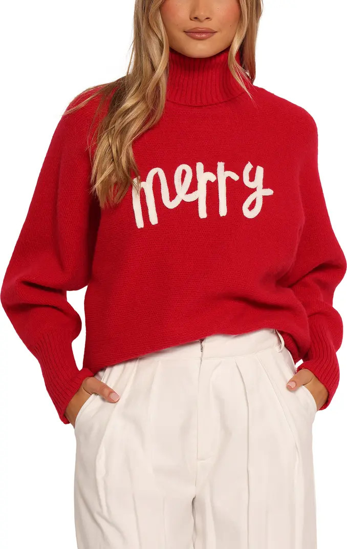 Merry Appliqué Turtleneck Sweater | Nordstrom