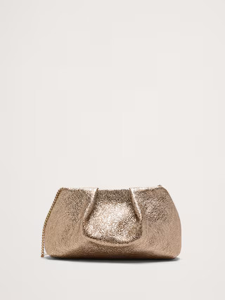 Mini Riviera Metallic Leather Clutch | Banana Republic (US)