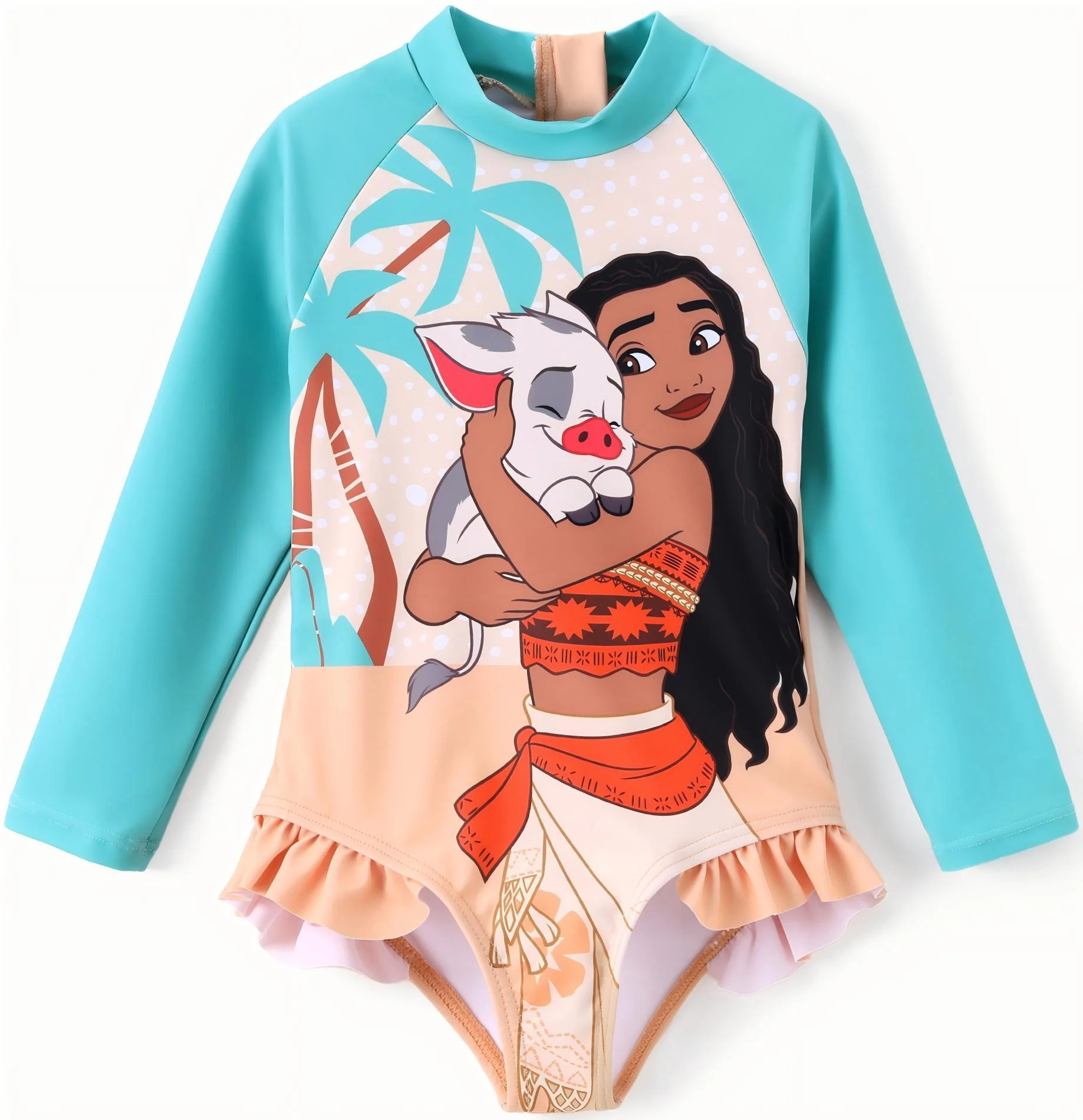 Disney Princess Toddler Girls Swimsuit Moana Rash Guard Graphic One-Piece Bathing Suits Kids Size... | Walmart (US)