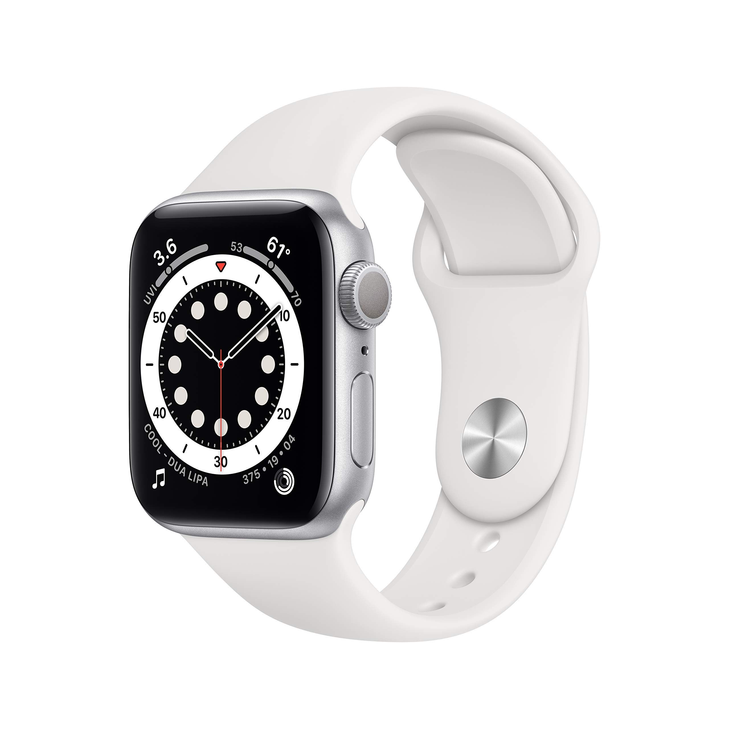 Apple Watch Series 6 (GPS, 40mm) - Silver Aluminum Case with White Sport Band (Renewed) | Amazon (US)