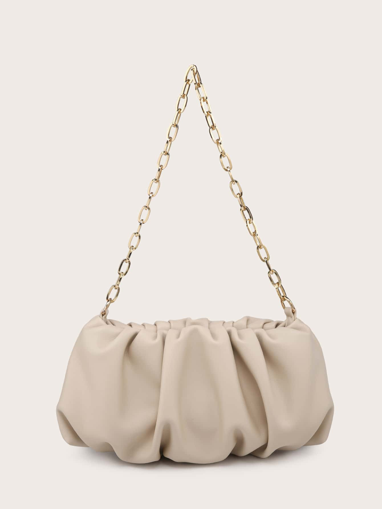 Minimalist Chain Ruched Bag | SHEIN