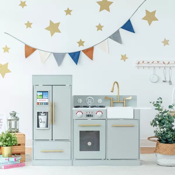 Play Kitchen Toddler Pretend 2 pcs Play Set with Accessories and Ice Maker | Wayfair North America