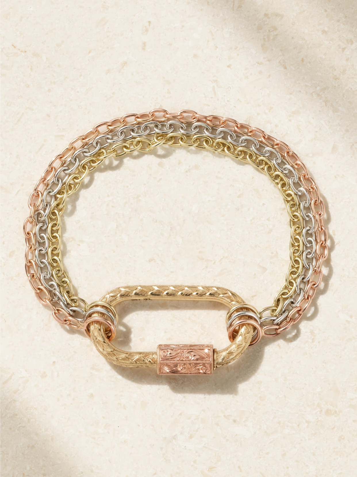 Marla Aaron - 14-karat Yellow, Rose And White Gold Bracelet - One size | NET-A-PORTER (US)