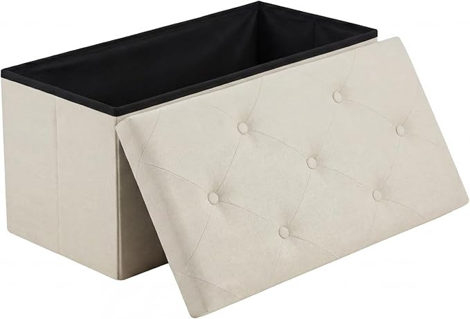 DUMOS 30in Foldable Storage Ottoman Bench, Foot Rest Stool Load 350Lbs,Storage Chest with Padded ... | Amazon (US)
