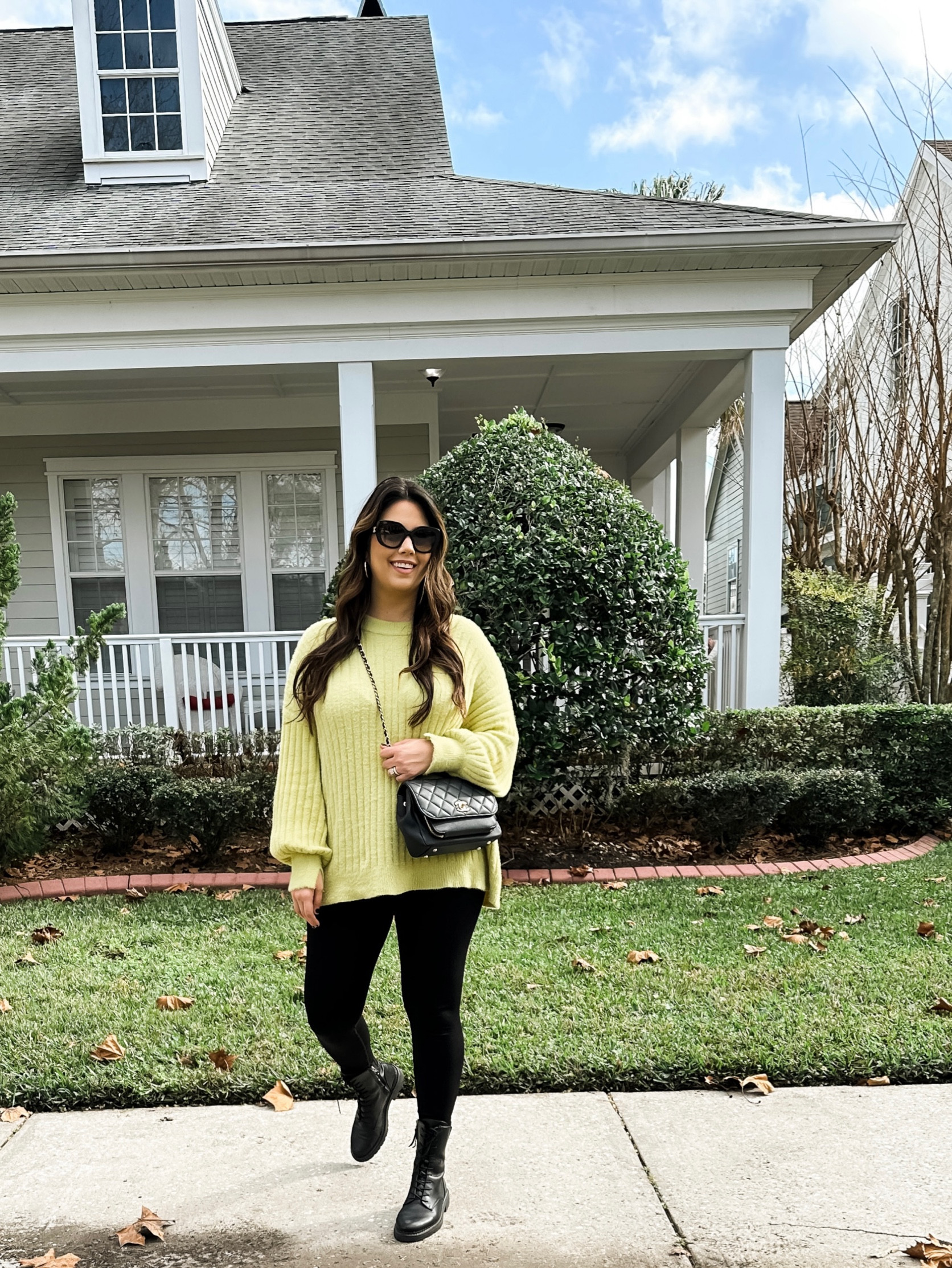 Honey, I’m home 🏡 
Sized down to size medium in this oversized sweater. I’m loving the bright pop of lime green 🤩 25% off in available in 3 colors!!

#LTKsalealert #LTKSeasonal #LTKFind