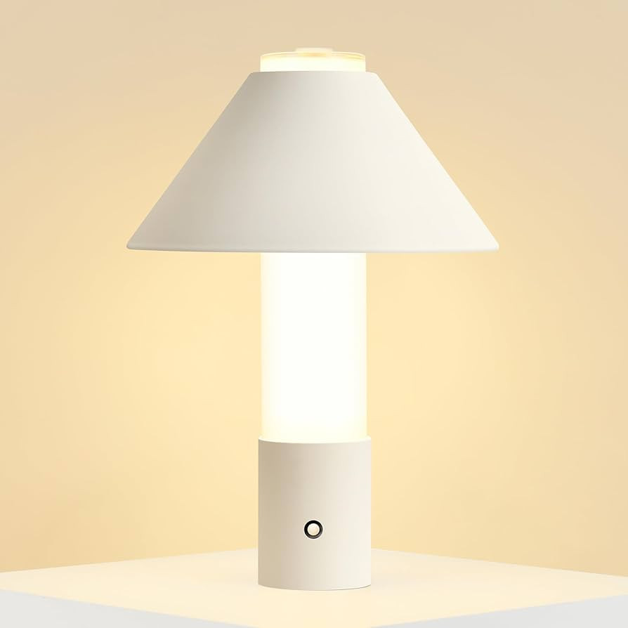 MAGCHARM Modern Table Lamp, 9W LED Bead Aesthetic Lamp, Battery Cordless Lamp, Mid-Century Lamp N... | Amazon (US)