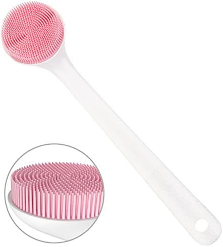 Silicone Back Scrubber for Shower, Back Washer Brush Long Handle with Soft Bristles, Bath Body Showe | Amazon (US)