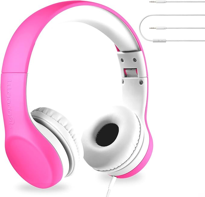 LilGadgets Connect+ Girls Headphones for School Wired with Microphone, Volume Limiting for Safe L... | Amazon (US)