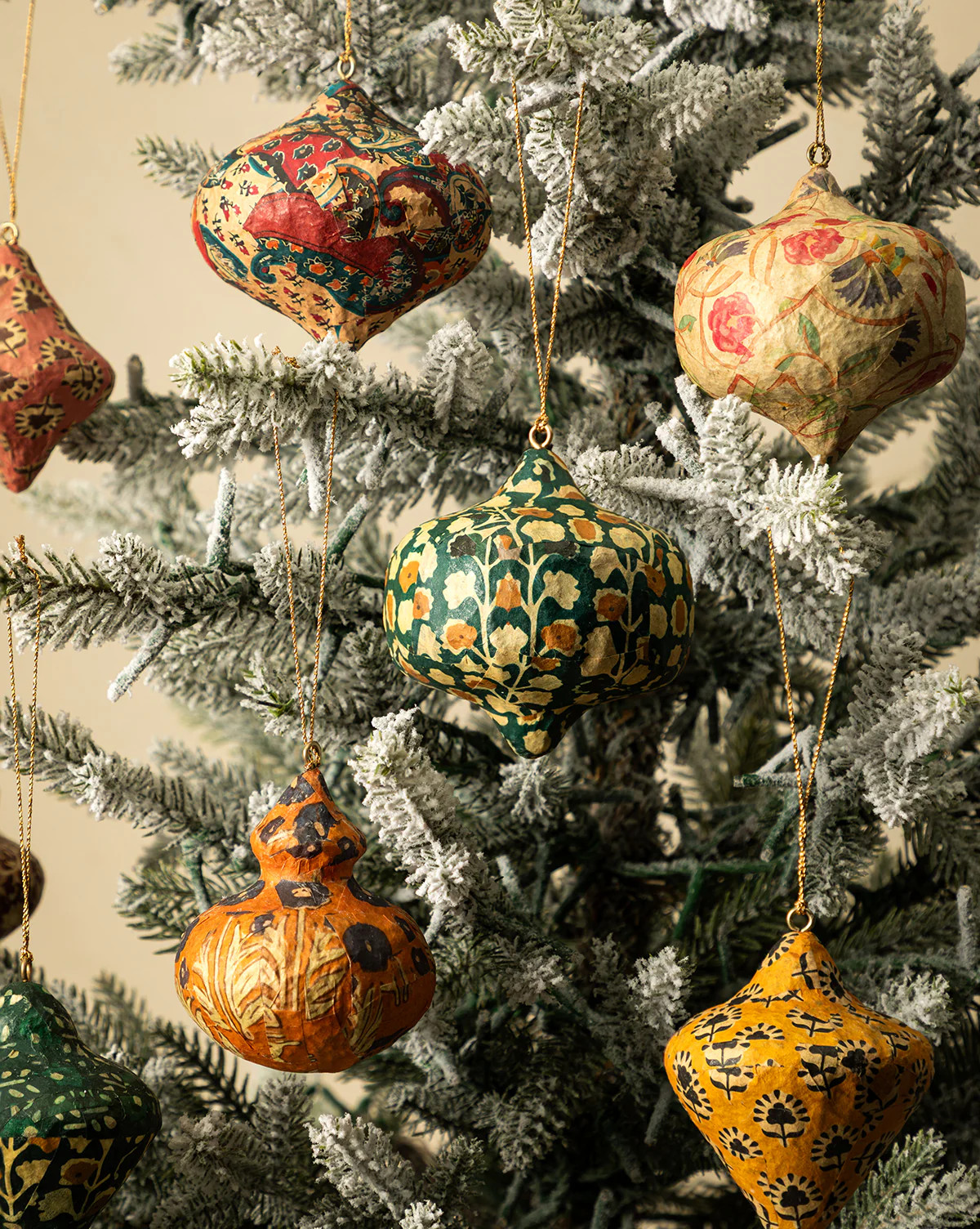 Paper Mache Block Printed Ornament (Set of 8) | McGee & Co. (US)