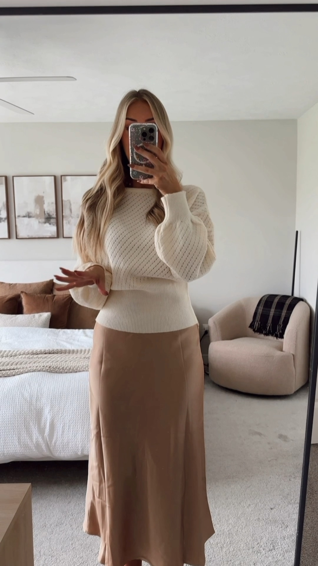 Wearing a size S in the sweater & size M in the skirt - perfect outfit for the holidays! ✨🤎

#LTKStyleTip #LTKFindsUnder50 #LTKHoliday