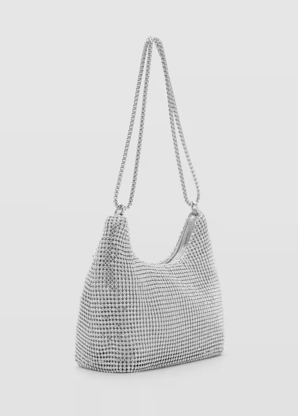 Double-handle crystal bag silver - Women - One size - MANGO | Mango (US/MX/AU)