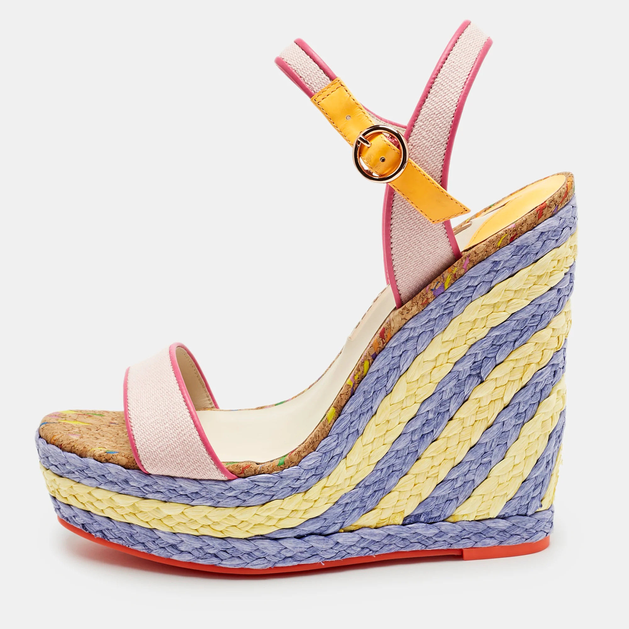 Sophia Webster Multicolor Canvas And Leather Lucita Espadrille Wedge Sandals | Shop Simon
