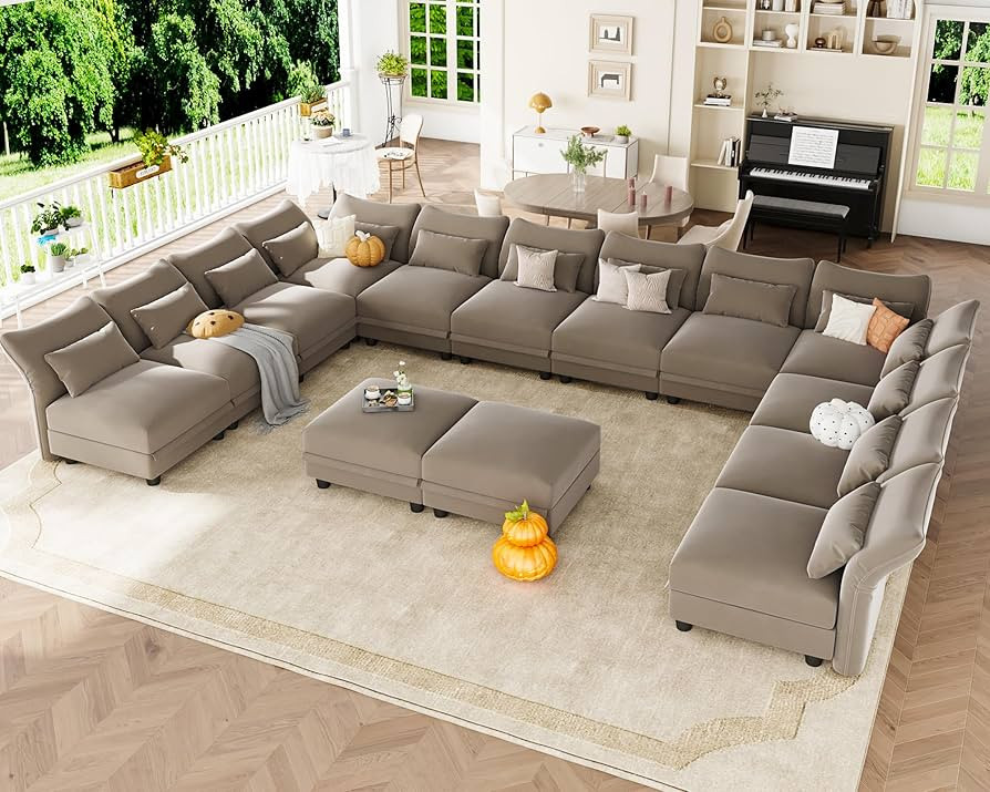 LLappuil Sectional Couch Convertible Oversize U Shaped Modular Sectional Sofa with Storage Easy C... | Amazon (US)