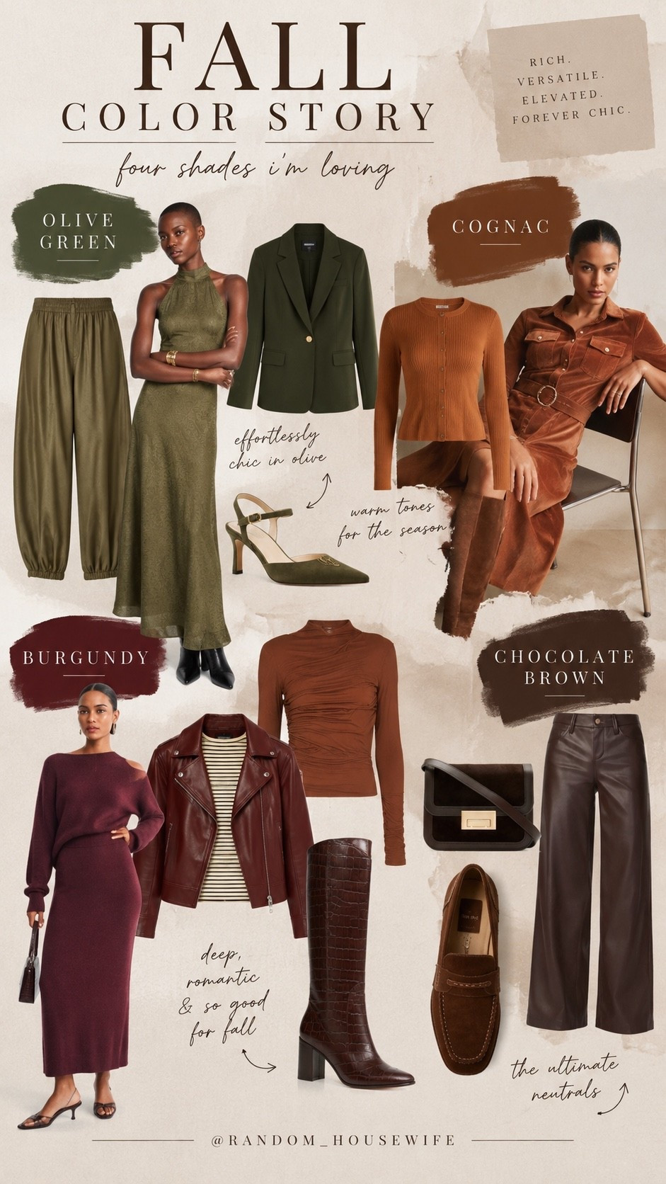 The Fall Color Edit 

olive green • cognac • burgundy • chocolate brown