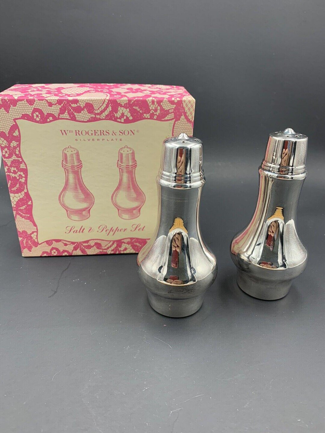 William Rogers Salt Pepper Shakers Vtg Silver Plate in Original Box | Etsy (US)