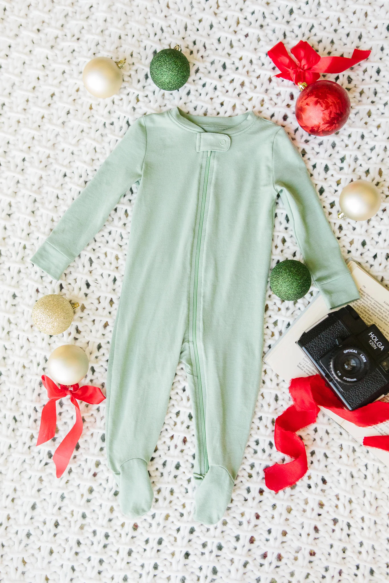 Baby So Soft Footie One Piece in Green | Ivy City Co