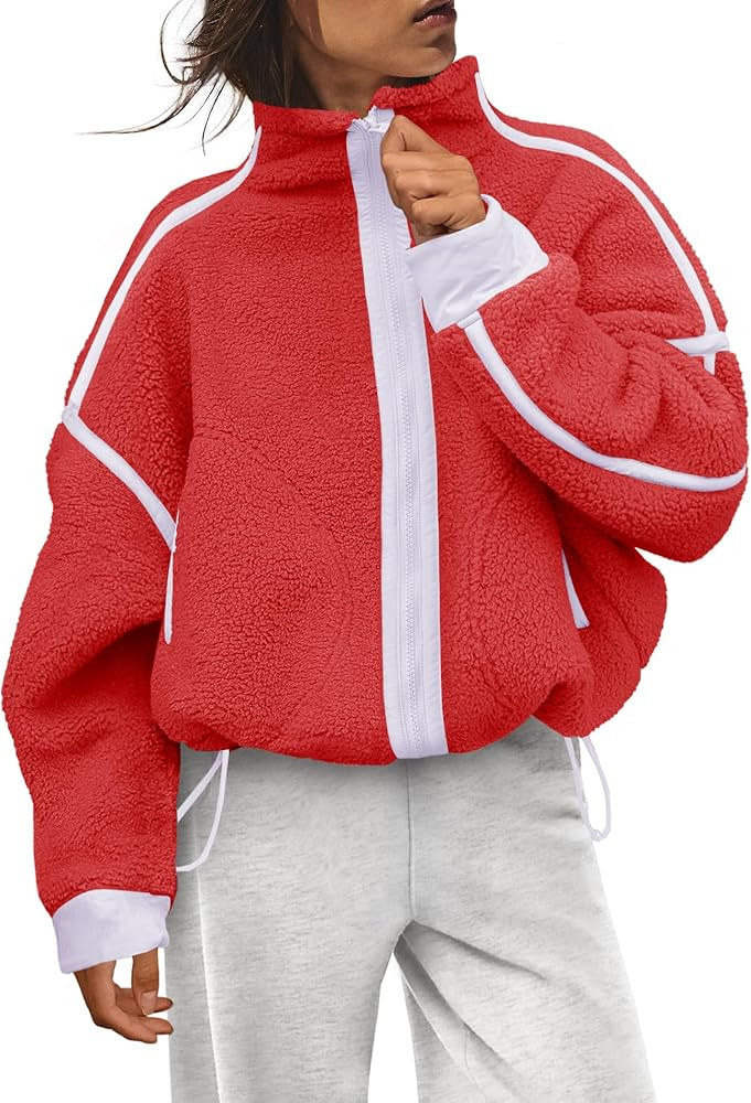 Panadila Womens Fleece Zip Up Jacket Fuzzy Sherpa Jacket Casual Teddy Coats Winter Outerwear with... | Amazon (US)