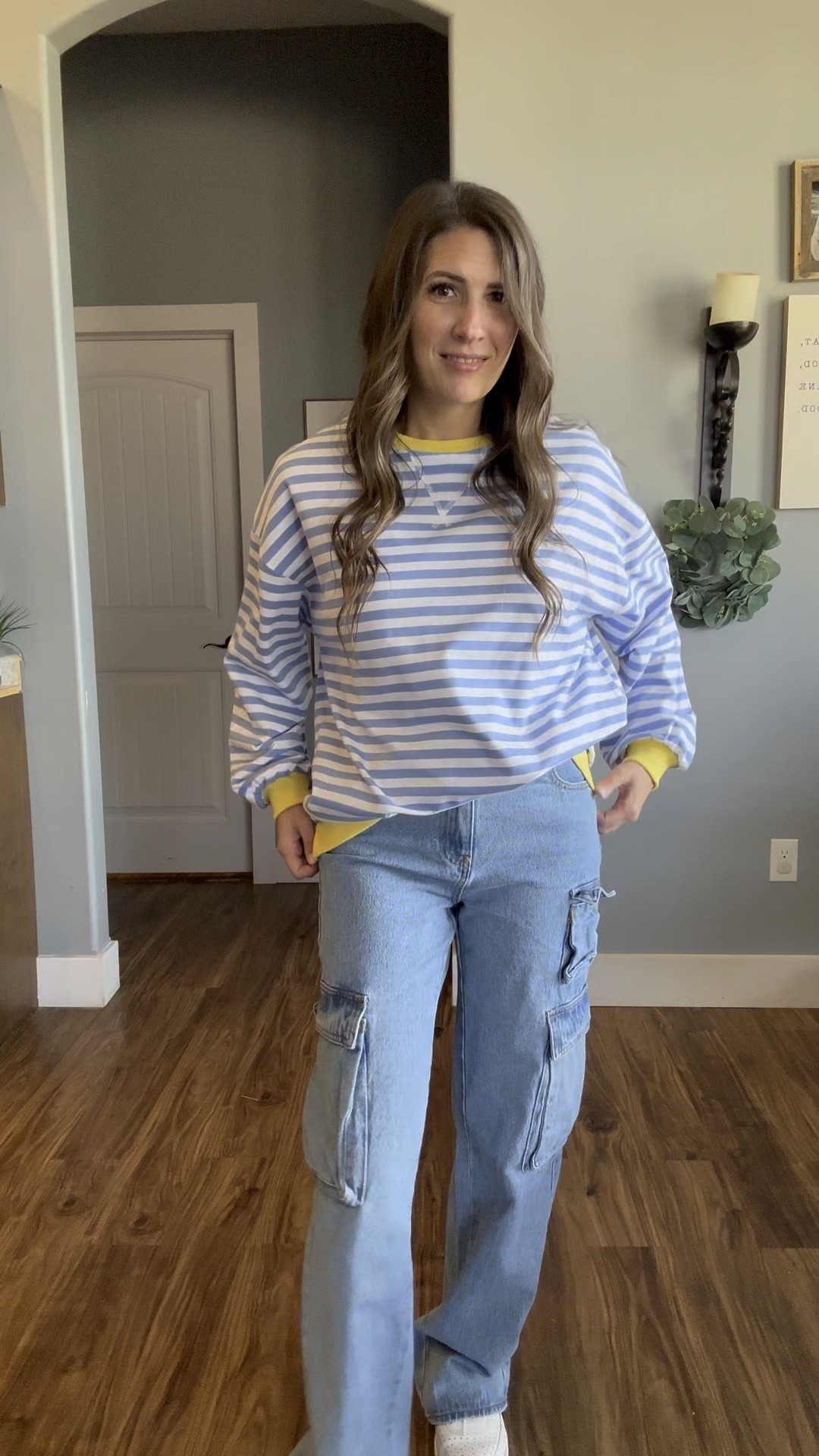 Oversized stripe crew neck
Cute and comfy fit for on-the-go 

#LTKStyleTip #LTKFindsUnder50 #LTKSeasonal