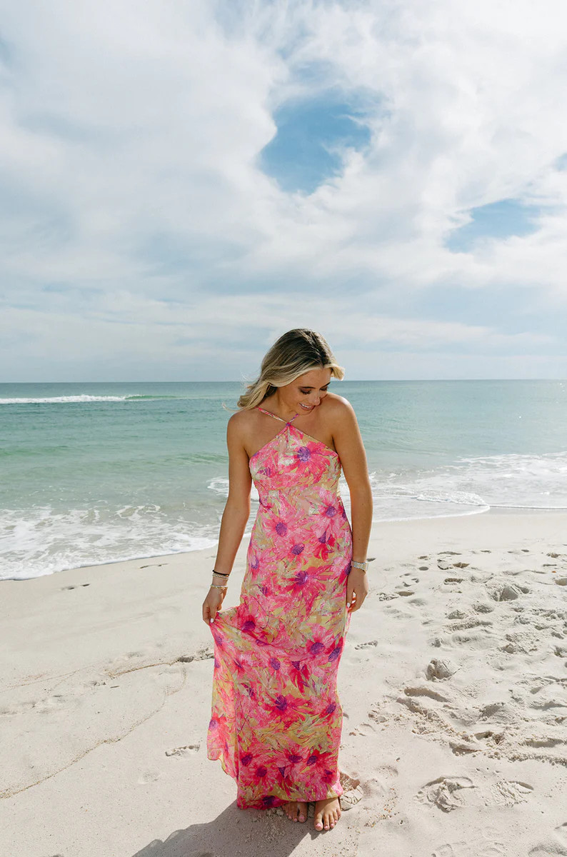 All For Florals Maxi Dress  - Fuchsia Multi | Triple Threads