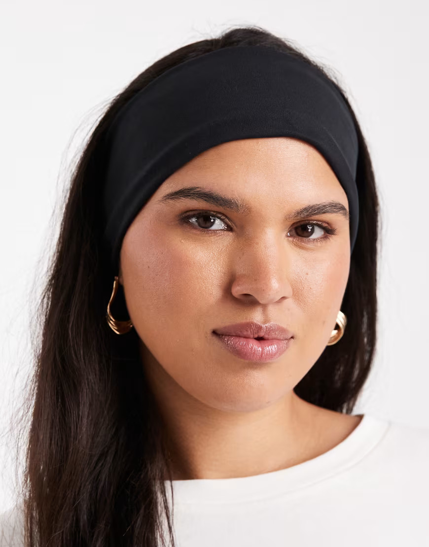 ASOS DESIGN black extra soft touch jersey headband | ASOS (Global)