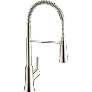 Hansgrohe Joleena Single-Handle Pull-Down Sprayer Kitchen Faucet in Polished Nickel-04792830 - Th... | The Home Depot