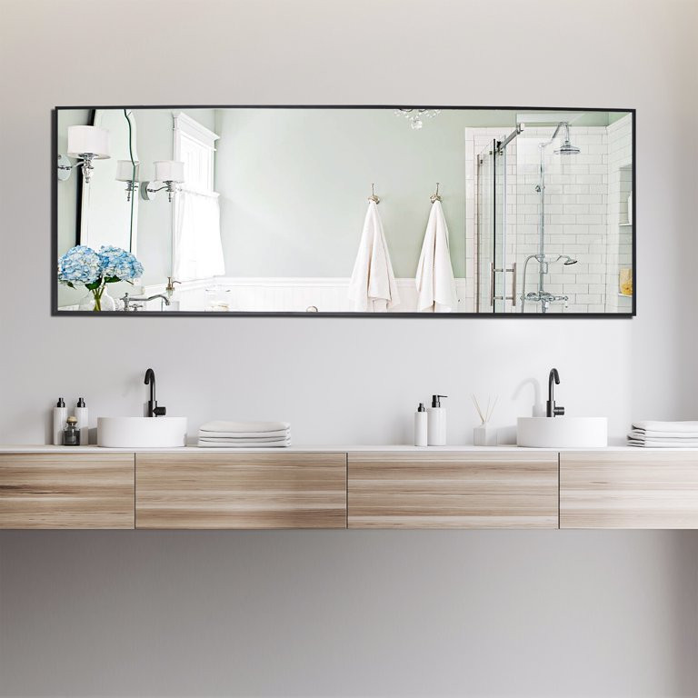 HomGarden 65" x 22" Rectangle Full Length Floor Mirror Large Body Dressing Wall Mirror Aluminum B... | Walmart (US)