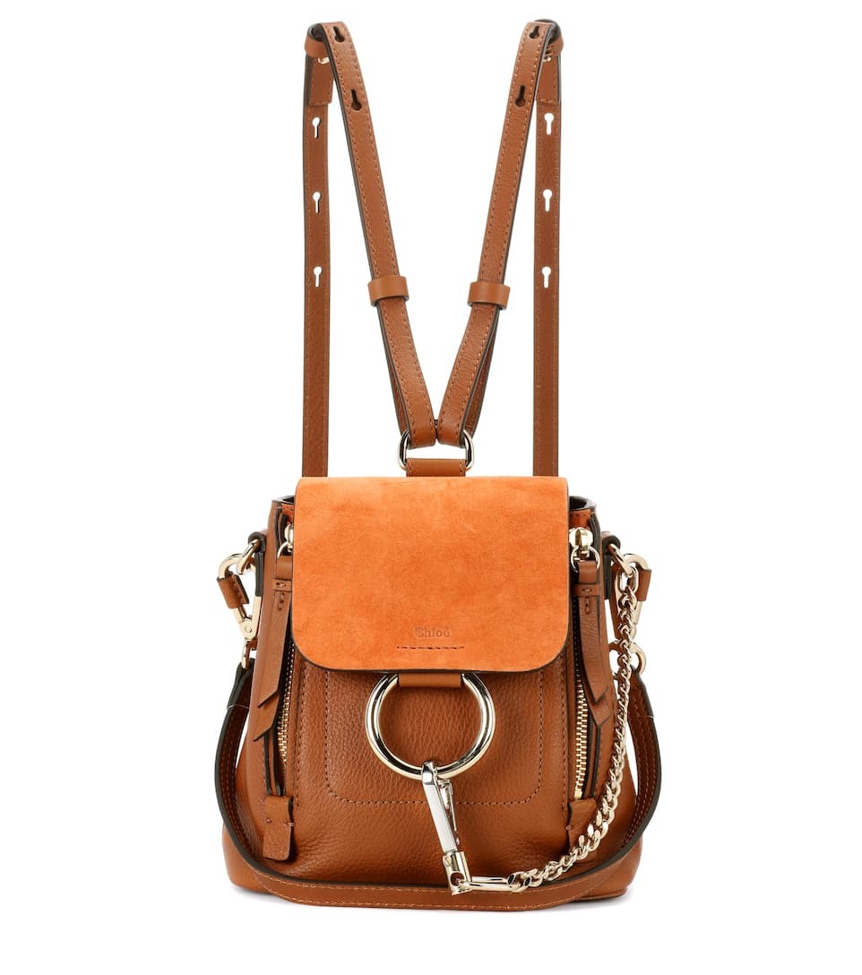 Mochila de piel y gamuza Faye Mini | Mytheresa (US/CA)