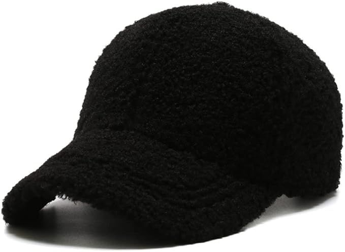 UniCloud Faux Shearling Baseball Cap for Women and Men Warm Winter Fleece Cap Faux Fur Plush Casq... | Amazon (US)