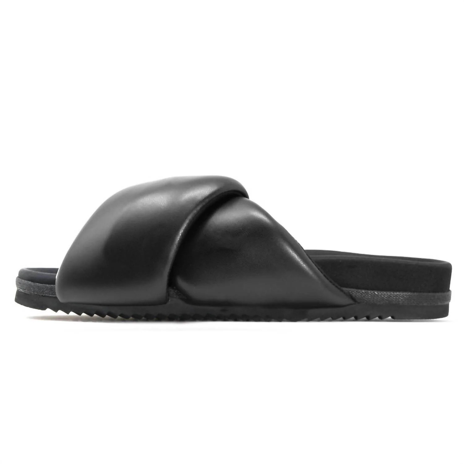 Women's Foldy Puffy Slide Sandal In Black | Shop Simon