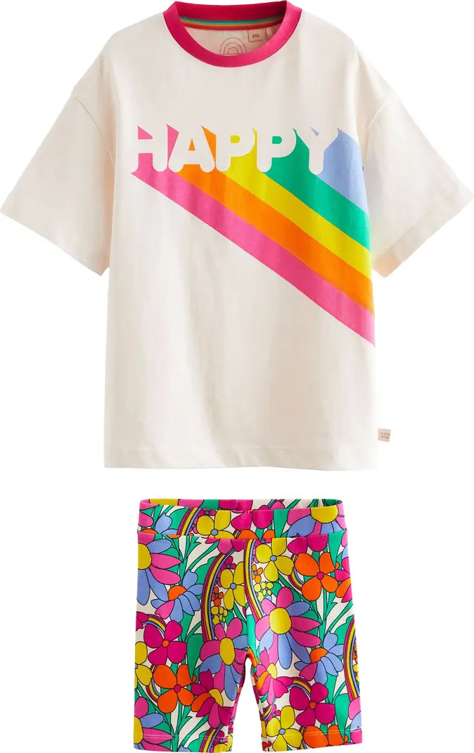 Kids' Graphic T-Shirt & Bike Shorts Set | Nordstrom