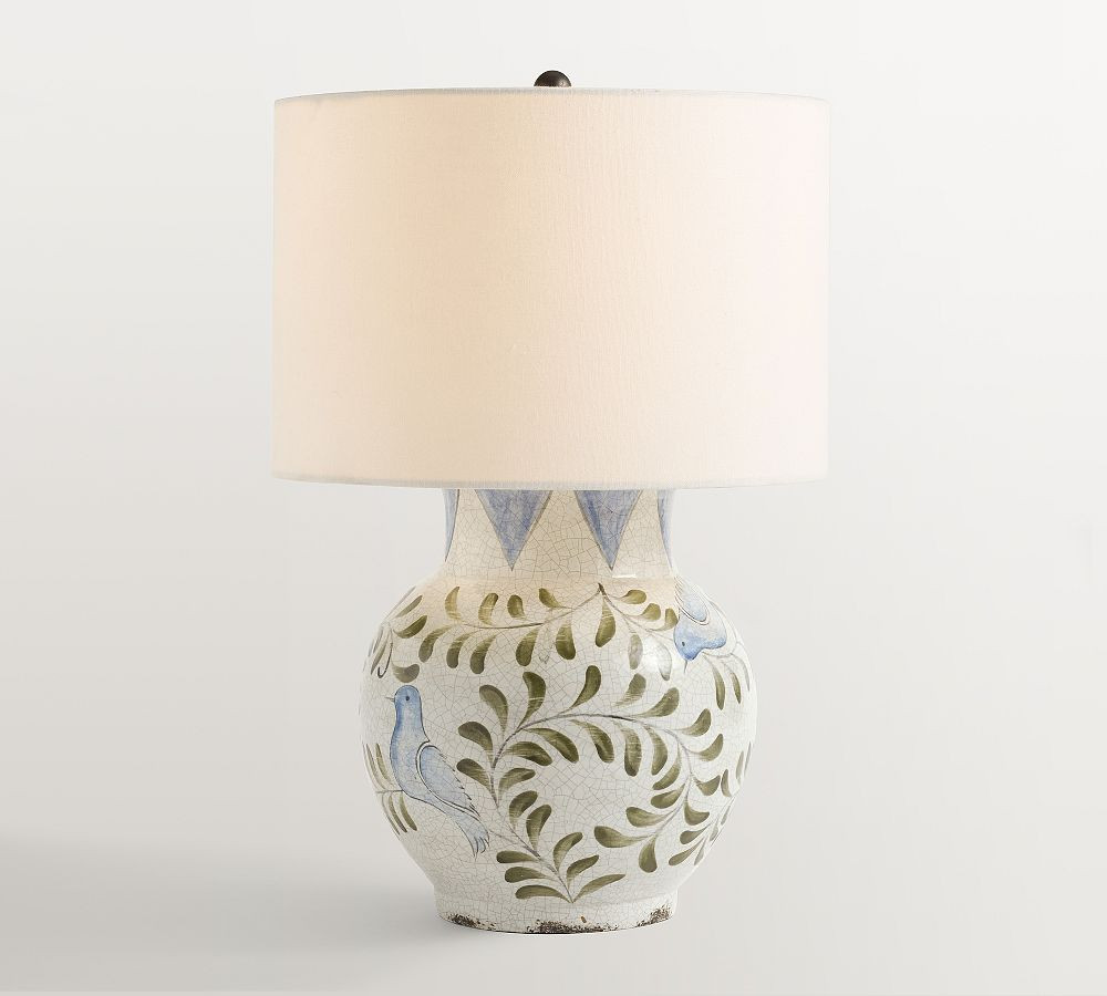 Handcrafted Bird Print Ceramic Table Lamp (22") | Pottery Barn (US)