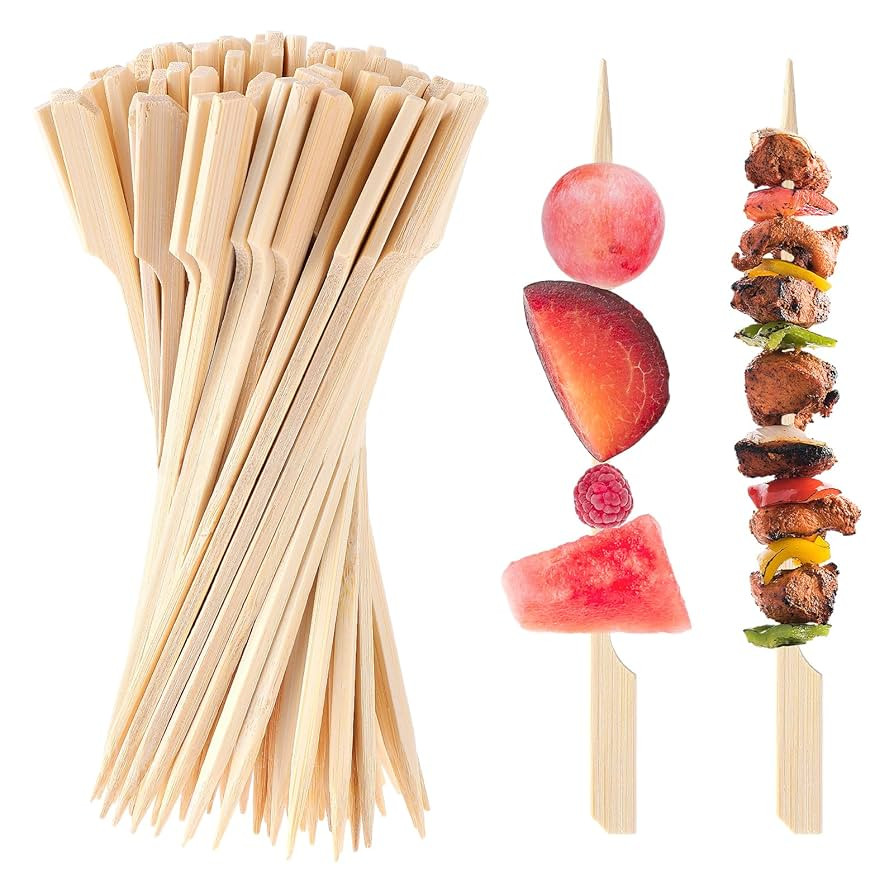 6 inch Bamboo Skewers, 100 PCS Bamboo Sticks for Cocktail Appetizer Toothpicks Kabab Skewers Pick... | Amazon (US)