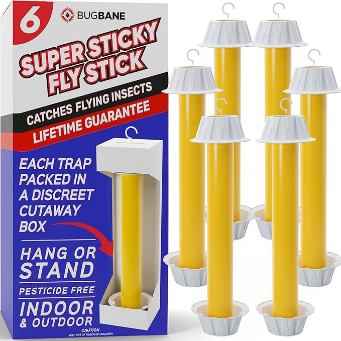 Fly Stick Sticky Fly Traps for Indoors and Outdoor 6pk. Non-Toxic Bait Free. Trap All Flies. Stic... | Amazon (US)