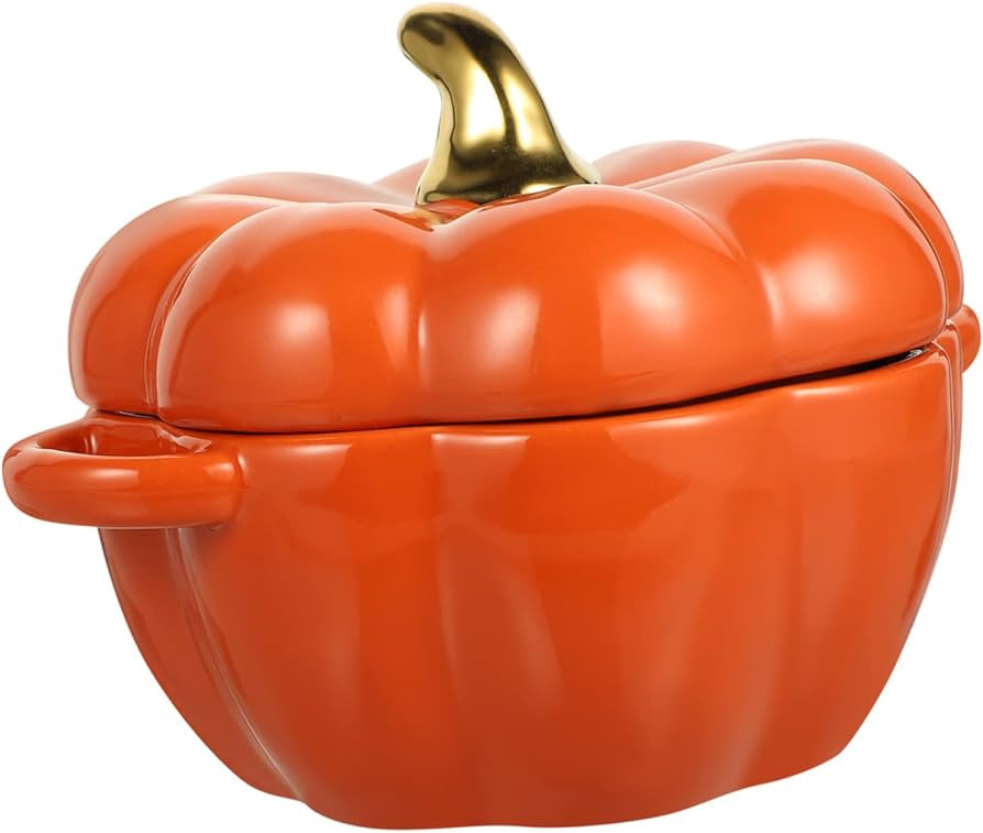 Pumpkin Bowl White Oven Candy Dishes with Lids French Cheese Pumpkin Sugar Bowl Thanksgiving Soup... | Amazon (US)