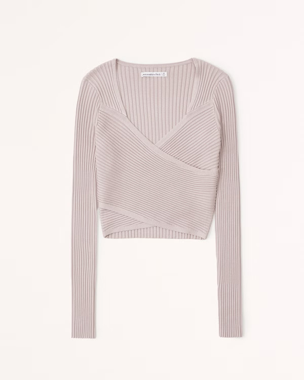 Ribbed Wrap Top | Abercrombie & Fitch (US)