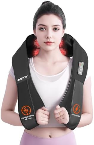 AMZPONY® Cordless Neck Massager for Pain Relief Deep Tissue, Rechargeable Shiatsu Neck and Back ... | Amazon (US)