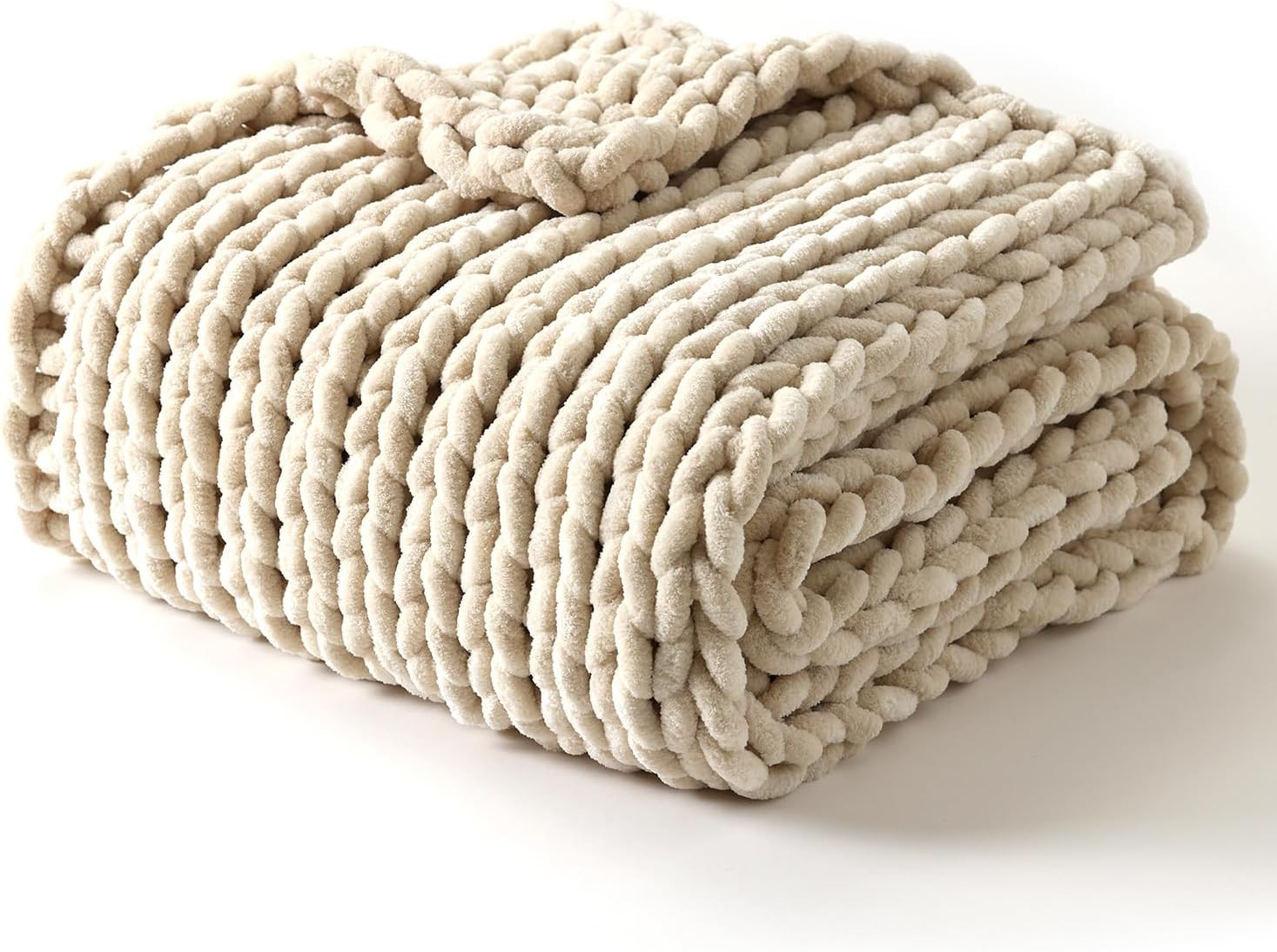 YnM Chunky Throw Blanket, Hand Knitted with Chenille Yarn, Skin Friendly, Ventilated and Breathab... | Amazon (US)