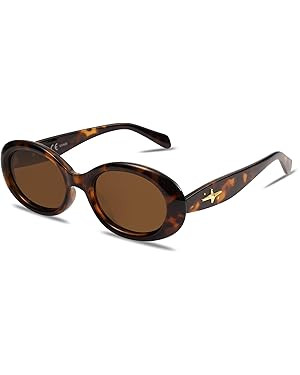 SOJOS Small Retro Oval Polarized Sunglasses for Women Men 90s Vintage UV400 Protection SJ2286 | Amazon (US)