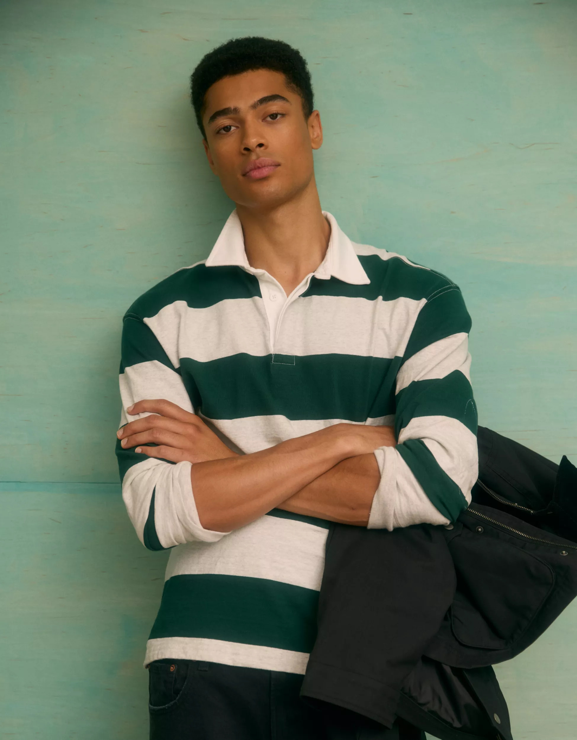 AE Long Sleeve Boxy Rugby Polo Shirt | American Eagle Outfitters (US & CA)
